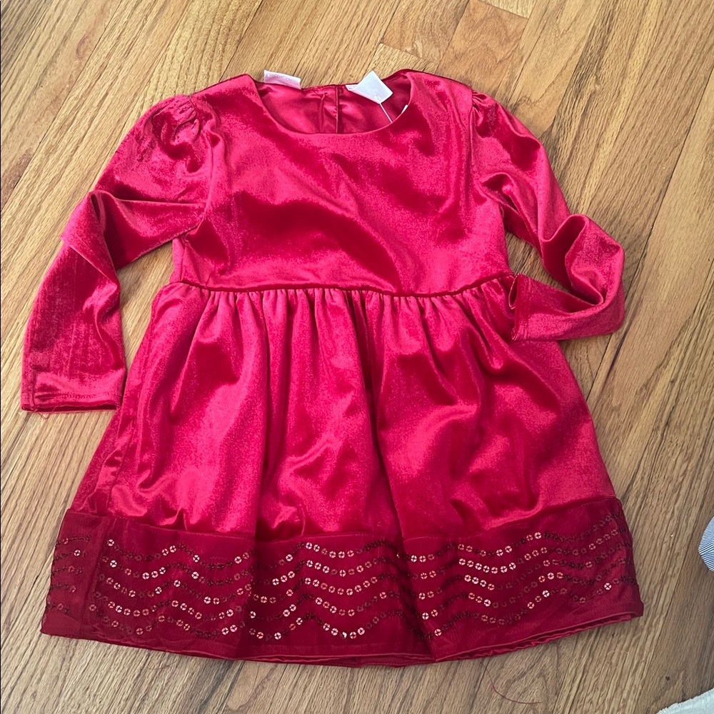 Elegant Red Kids Dress red velvet dress 3t